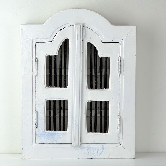 Antique Shuttered Door Wooden Key Holder Solid Wooden Cabinet Key Box